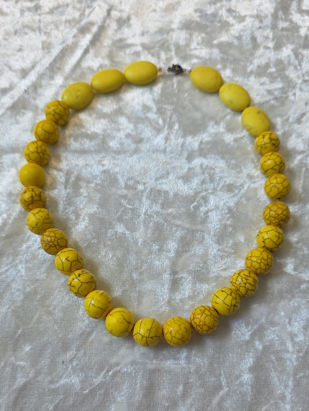 Vintage Vibrant Yellow Beaded Boho Chic Bold Statement Choker Necklace